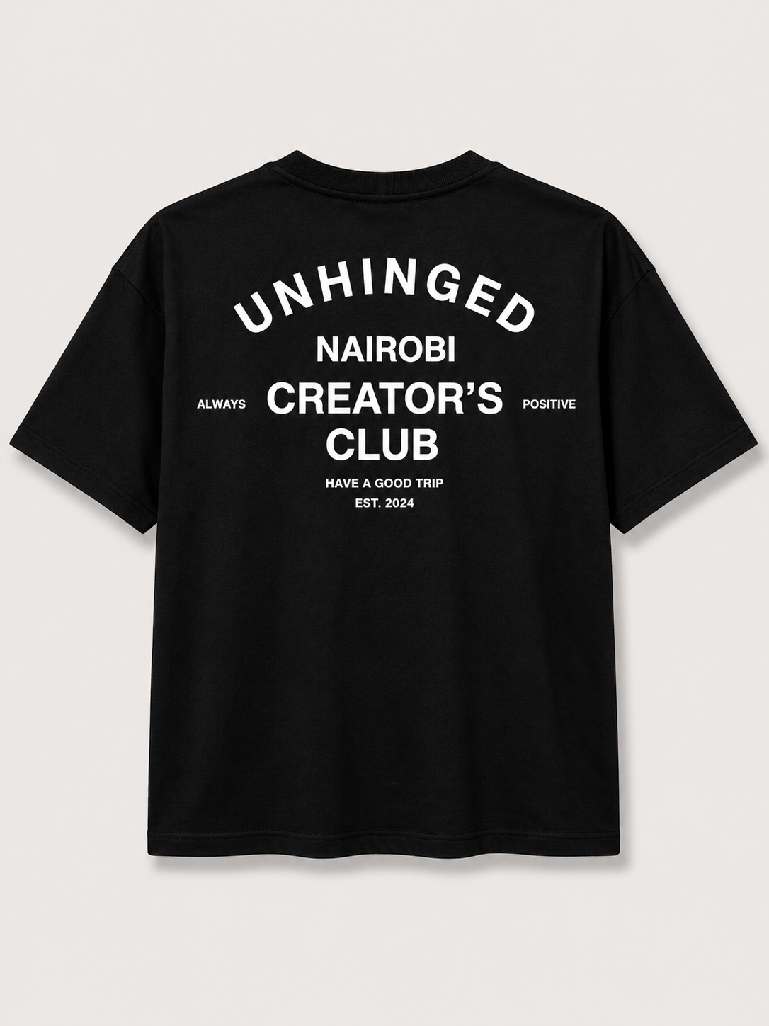 Unhinged Black T-Shirt with White ink