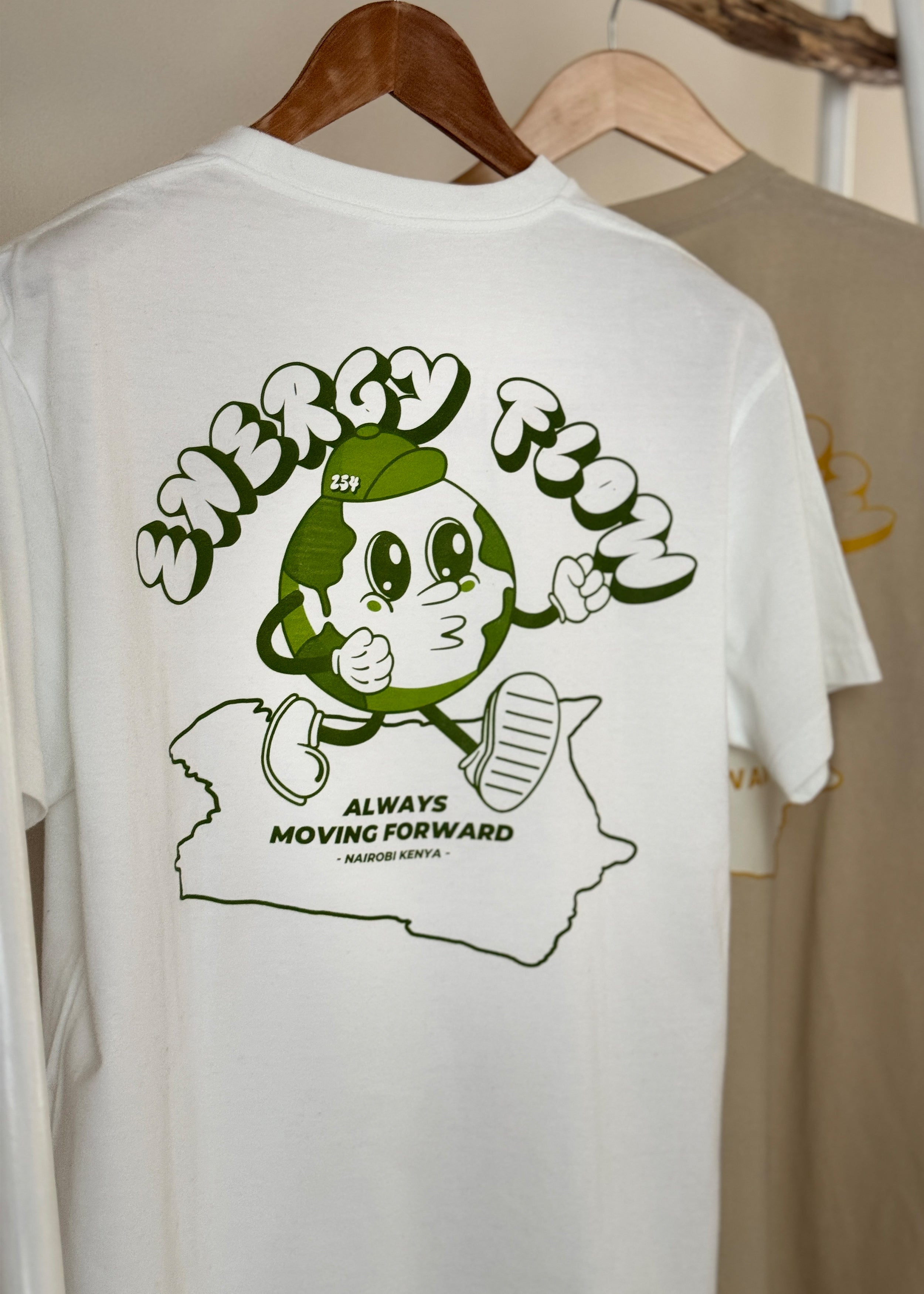 Energy Flow Kenya Map Beige T- Shirt