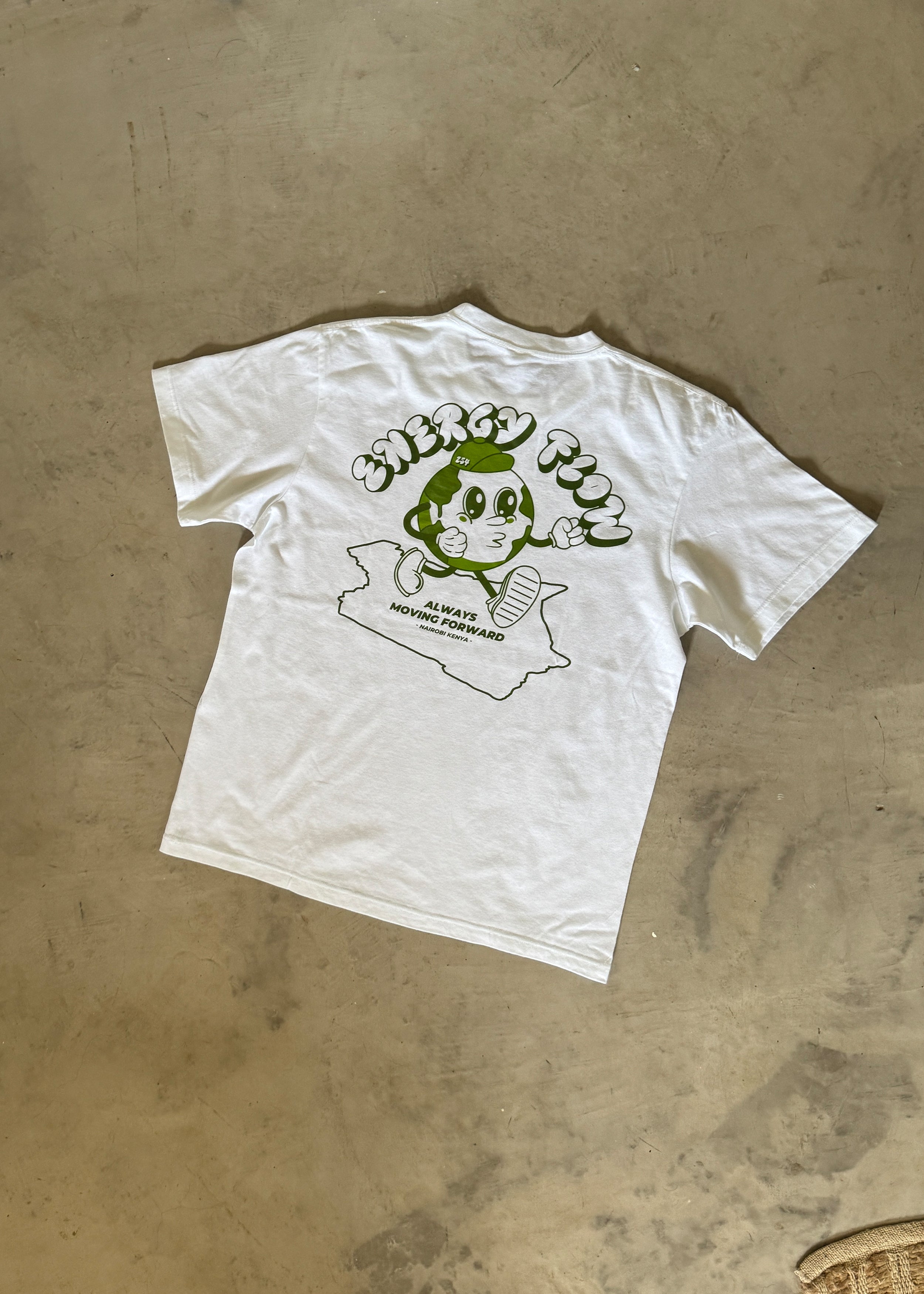 Energy Flow Kenya Map White T-Shirt
