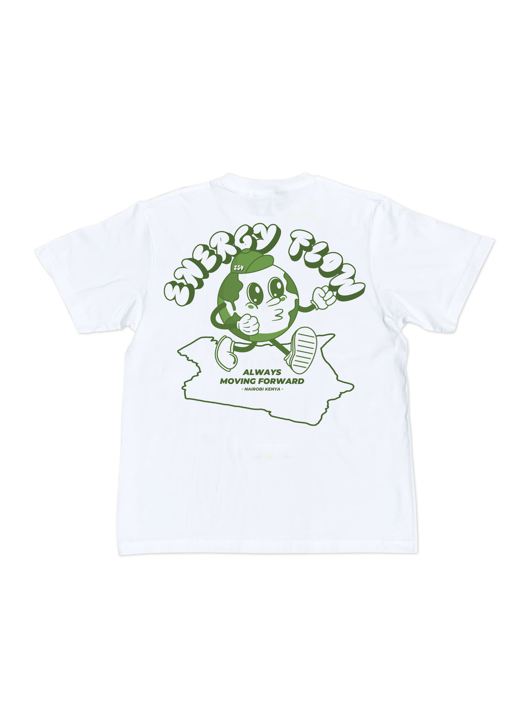 Energy Flow Kenya Map White T-Shirt