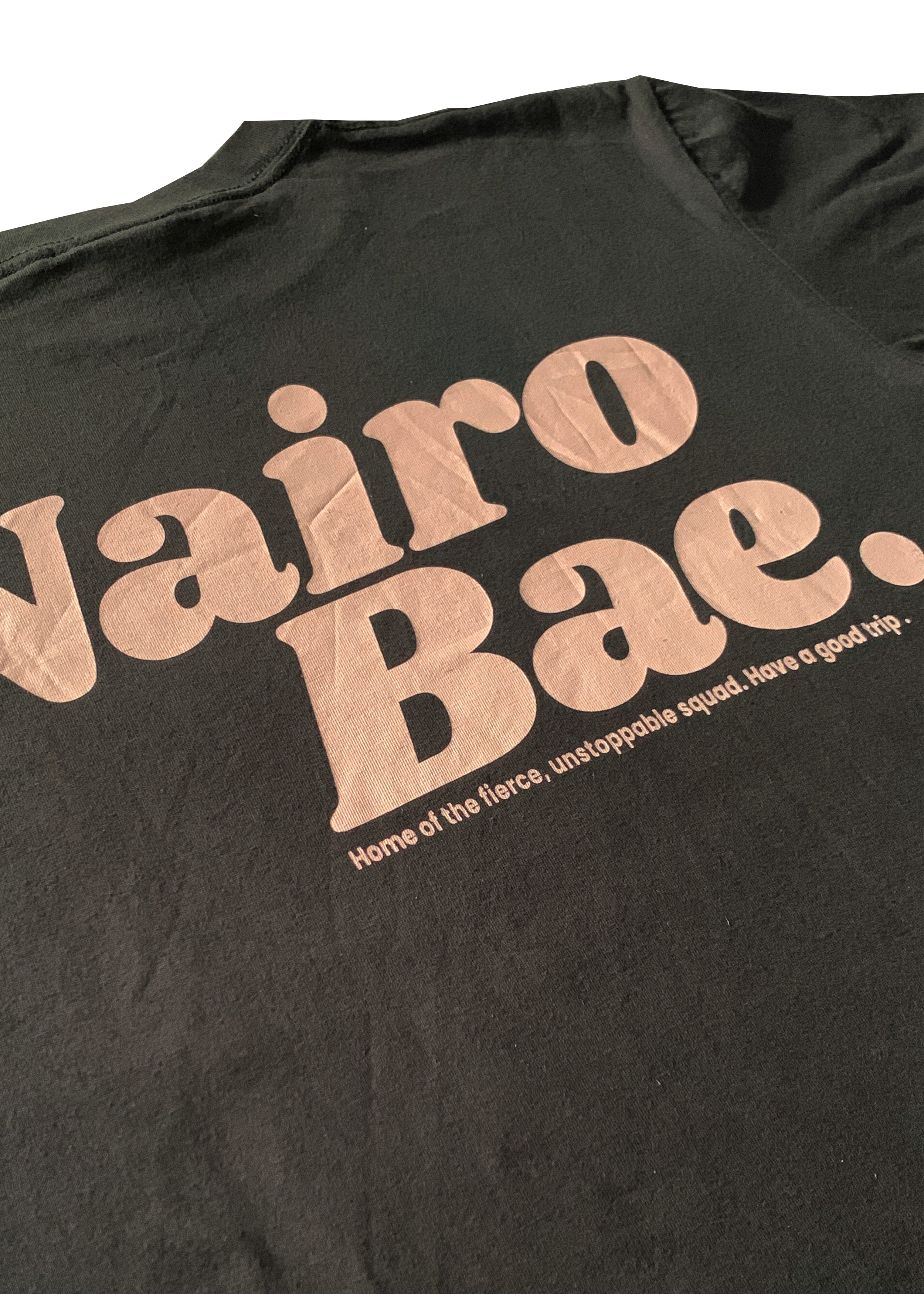 Nairobae Charcoal T-Shirt with Peach Ink