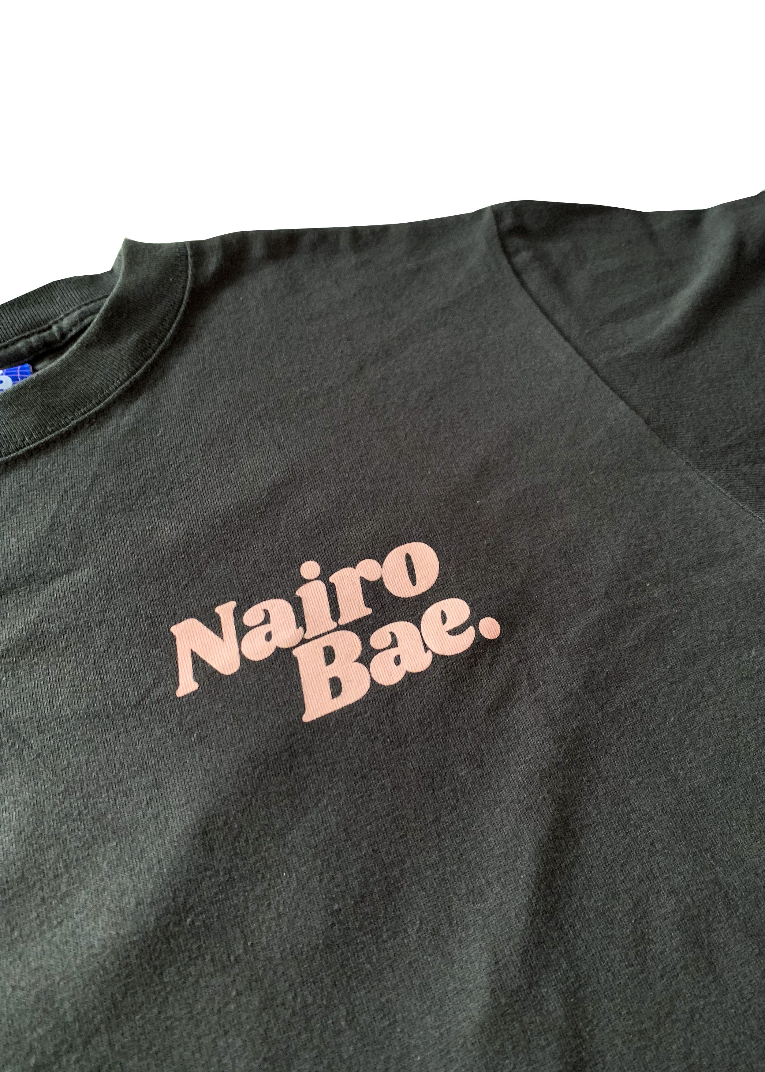 Nairobae Charcoal T-Shirt with Peach Ink