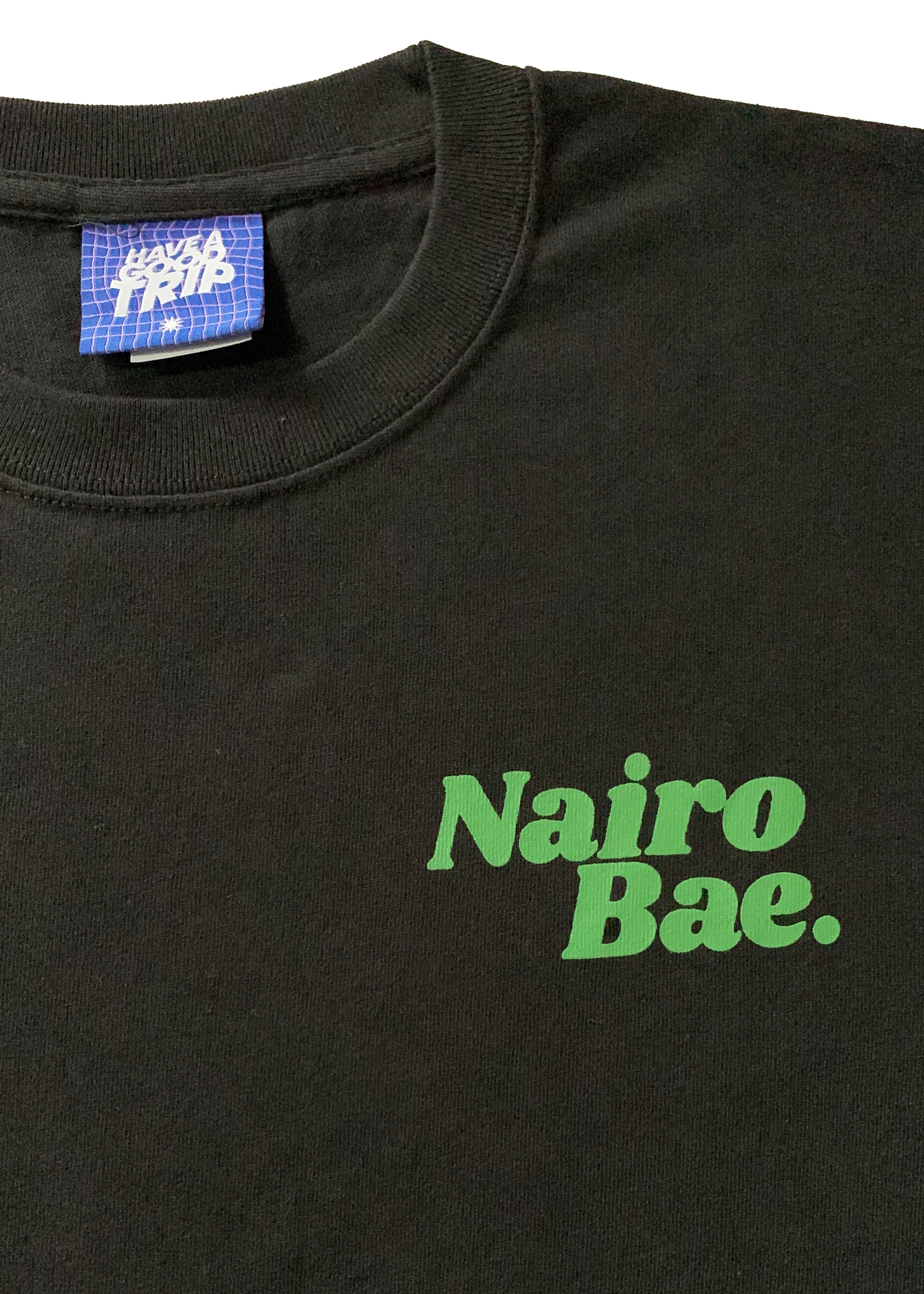 NairoBae Black T-Shirt with Green ink.