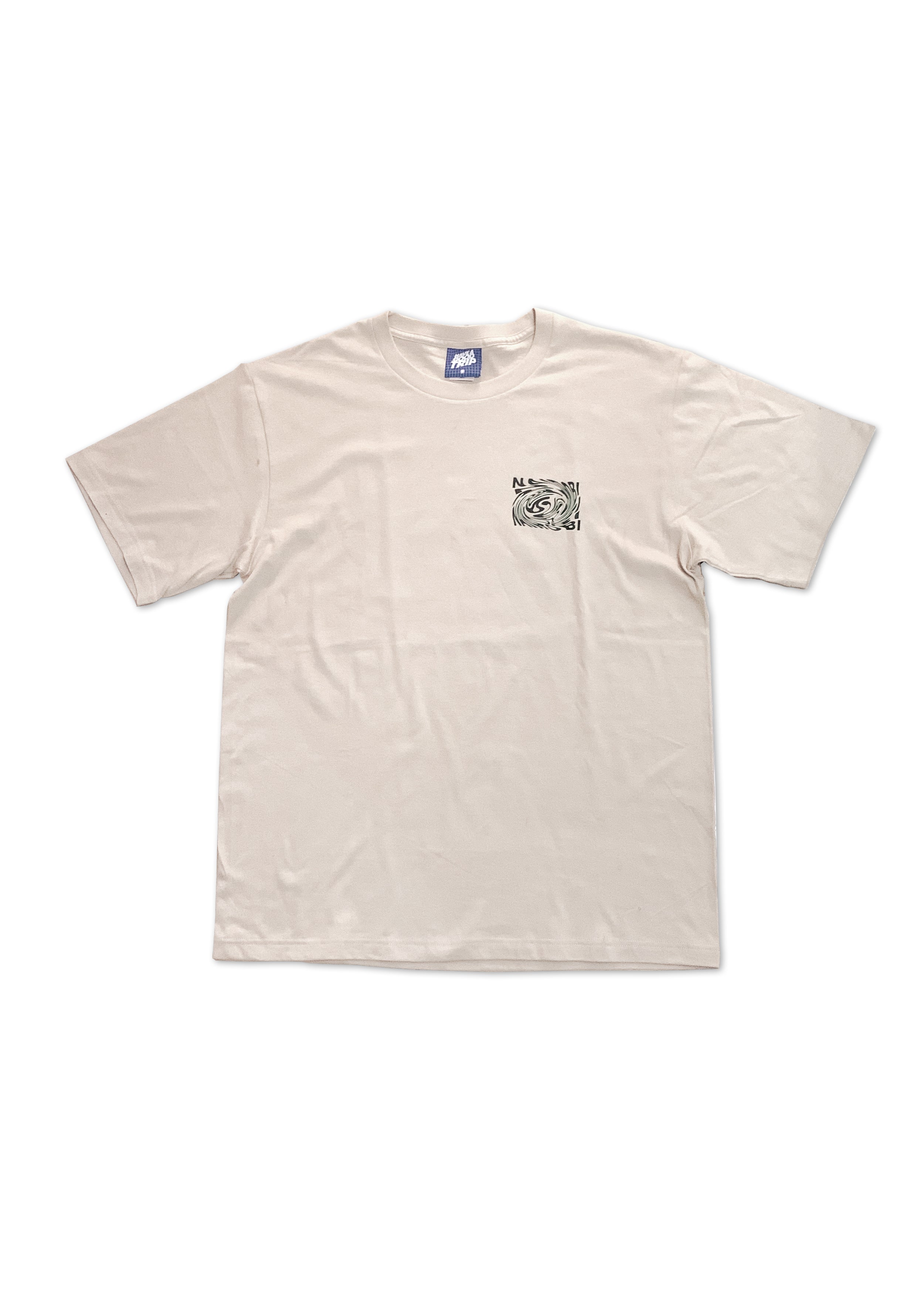 Nairobi Swirl Beige T-Shirt With Green Ink