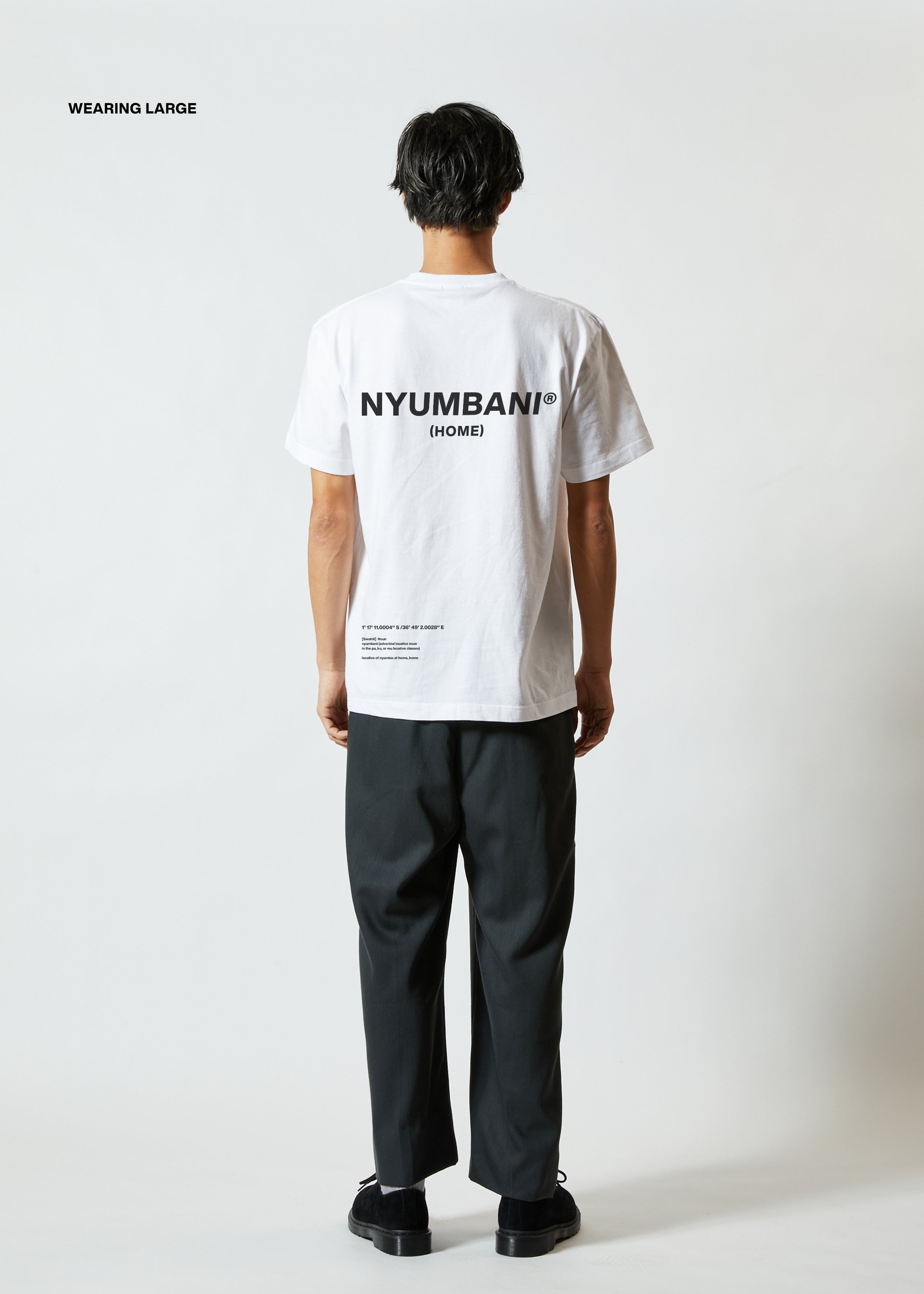 NYUMBANI White T-Shirt with Black Ink