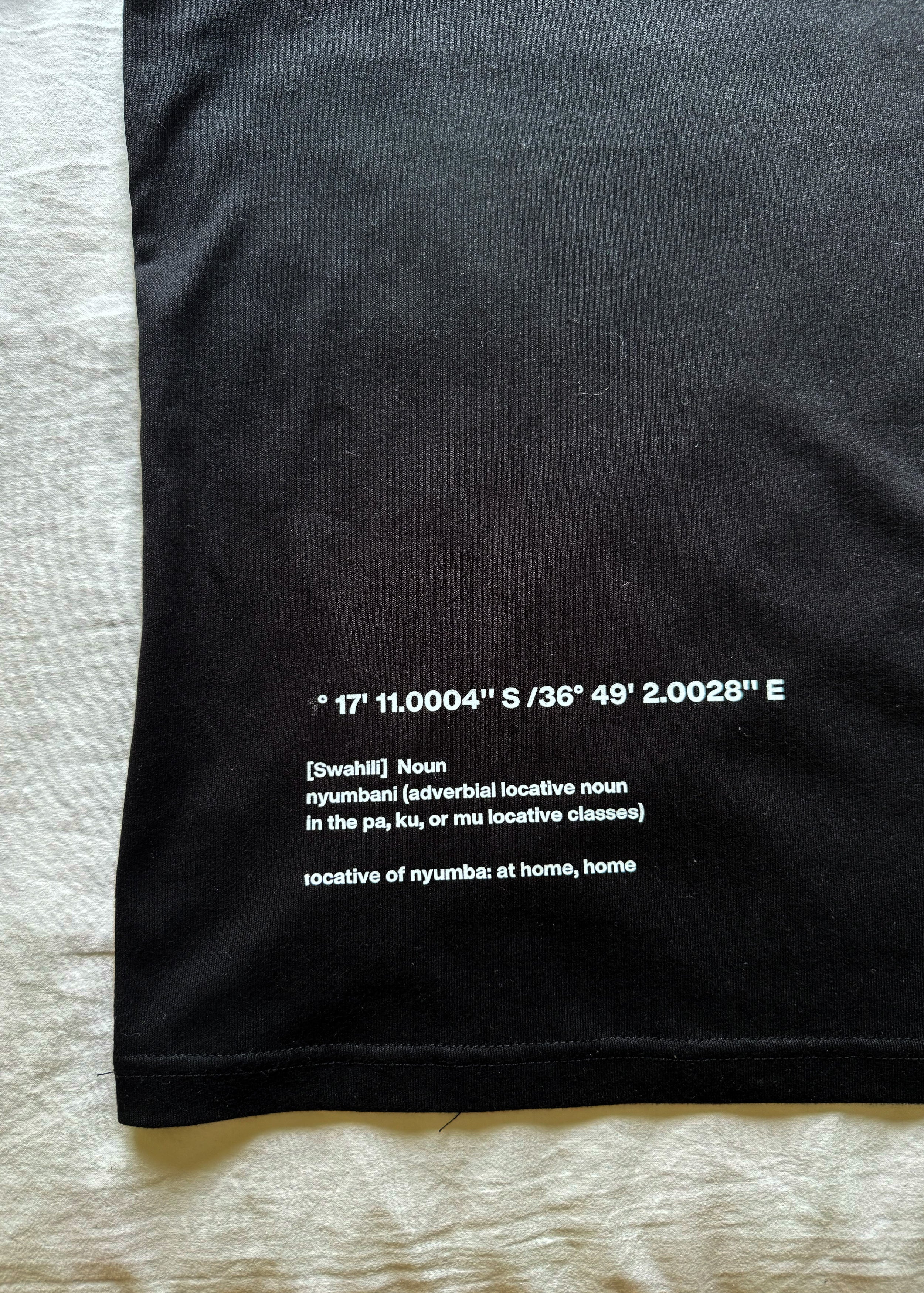 Nyumbani Black T-Shirt with White Ink