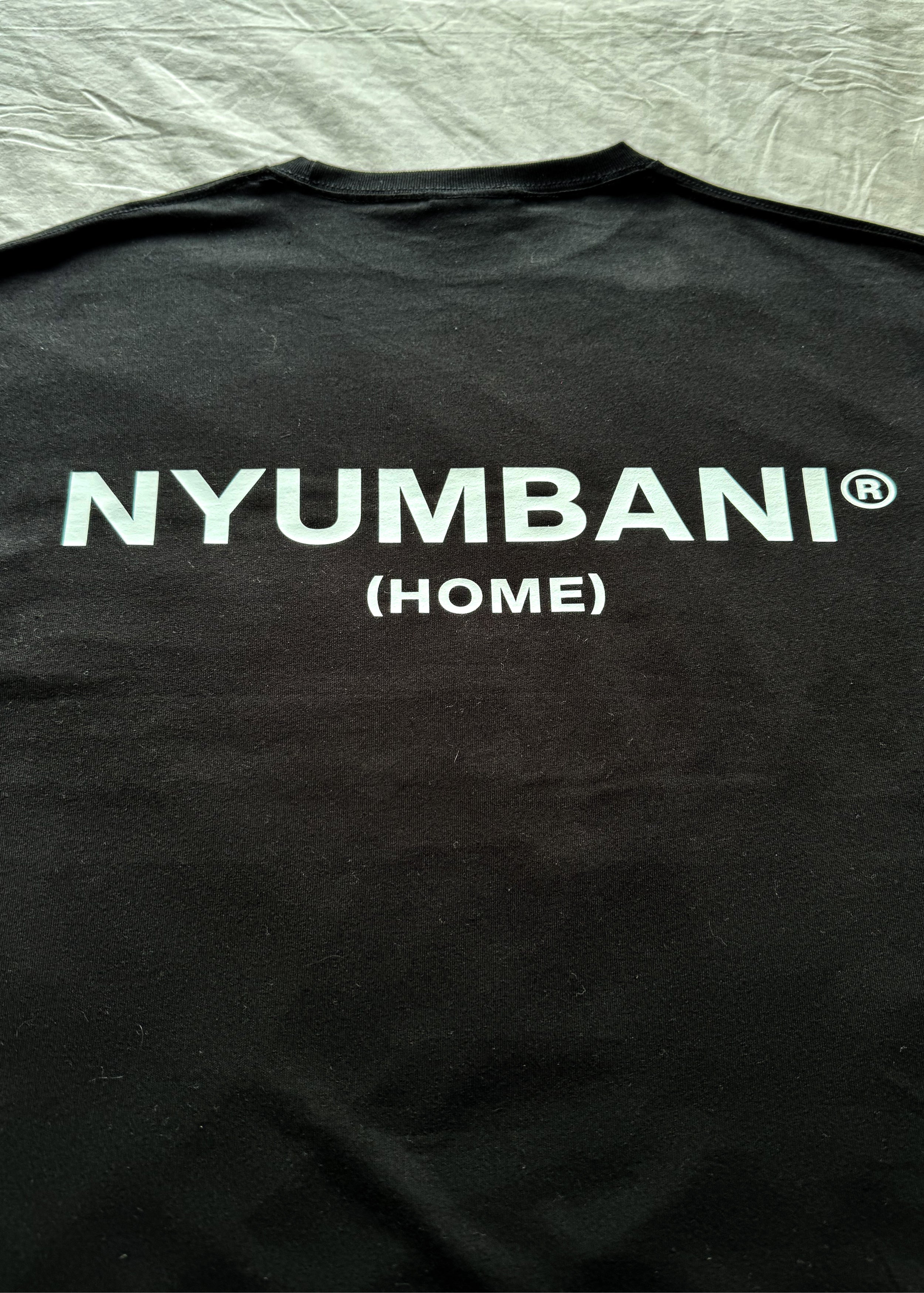 Nyumbani Black T-Shirt with White Ink