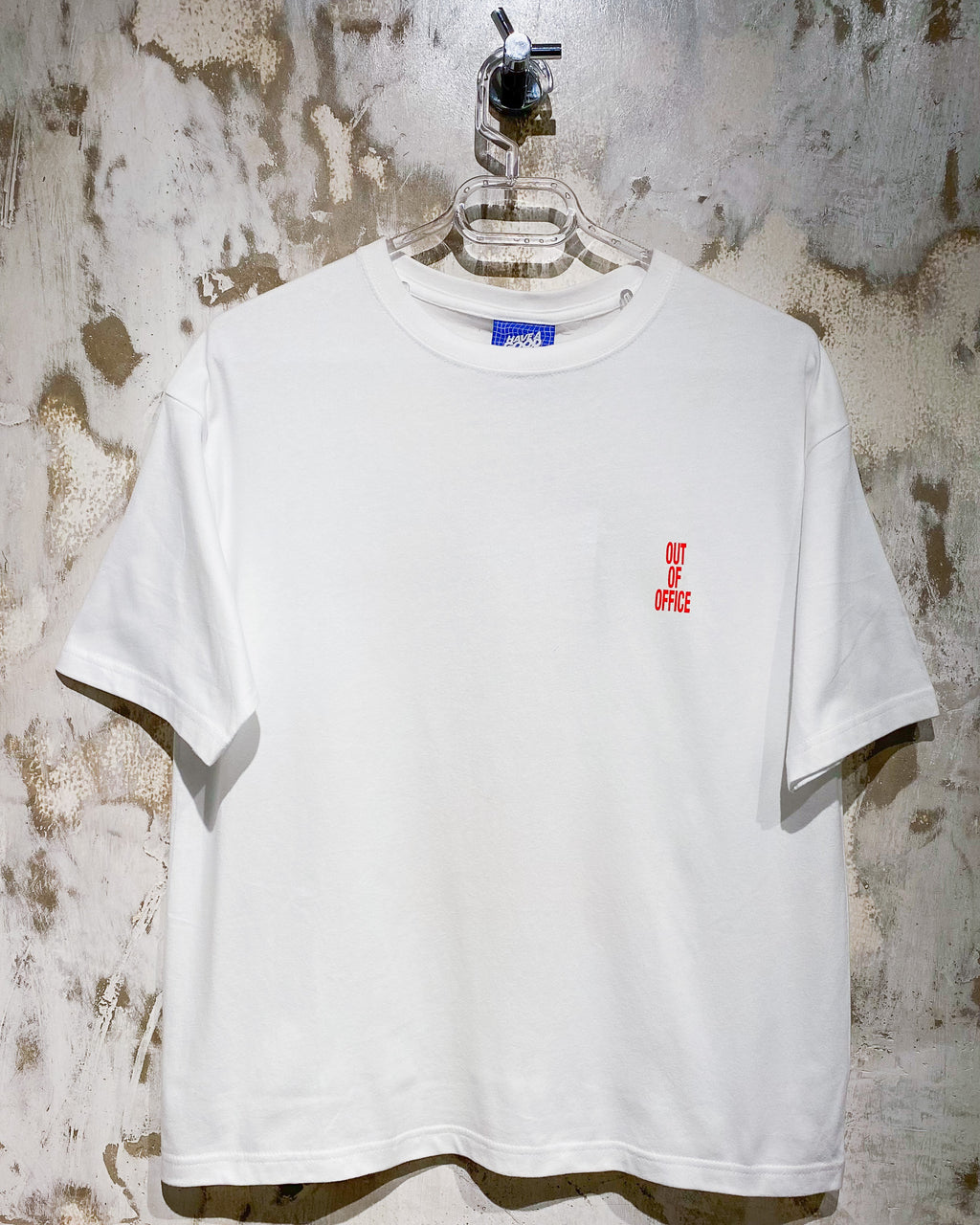 Out Of Office White T-Shirt with Red Ink